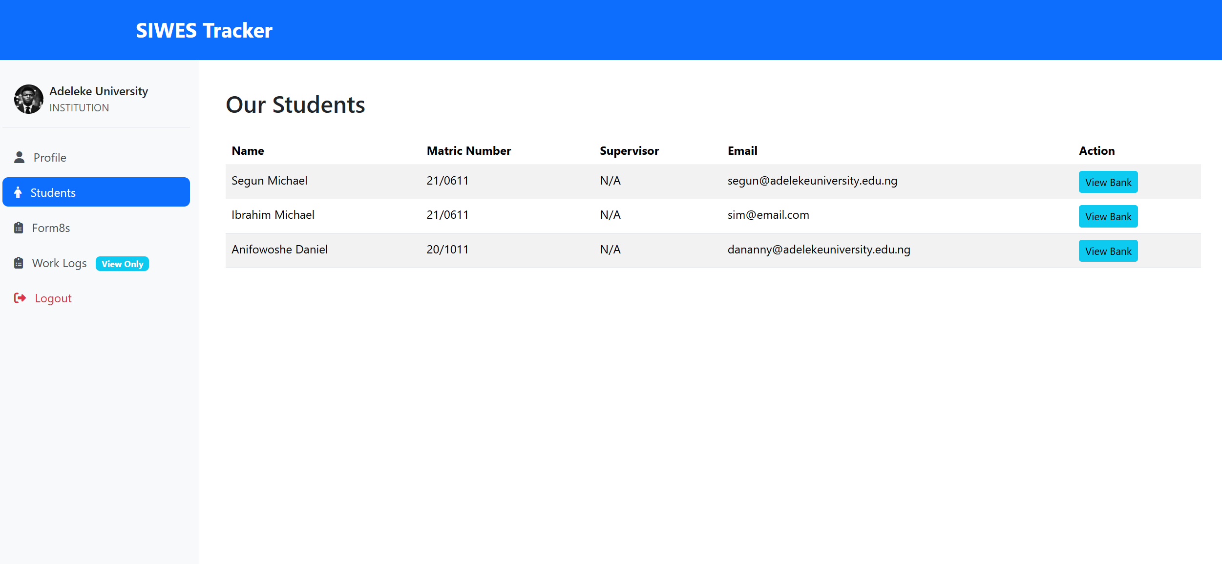 Web Logbook System